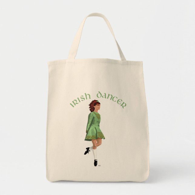 Bolso De Tela Bailarín de paso irlandés - Verde (Frente)
