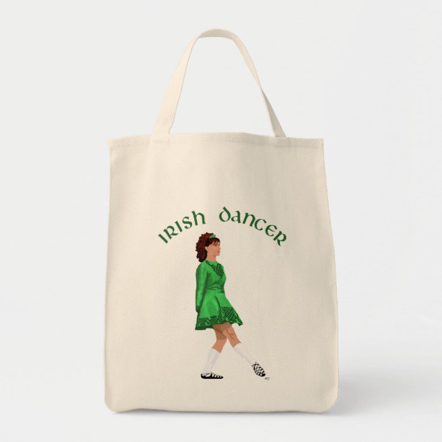 Bolso De Tela Bailarín irlandés de zapatos blandos en verde (Frente)