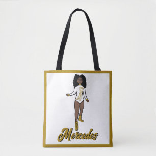 Bolso De Tela Bailarín Tote personalizado Tigre blanco/ oro A
