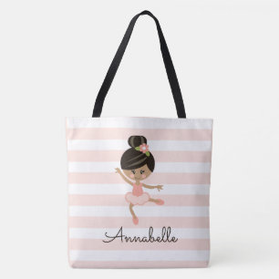Bolso De Tela Bailarina afroamericana rosada personalizada