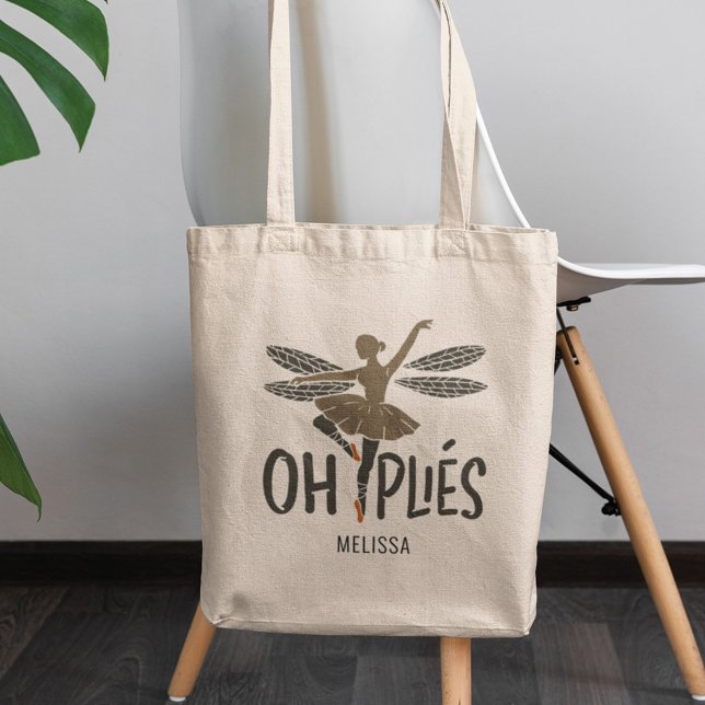 Bolso De Tela Bailarina de ballet personalizada Ballerina (Oh Plies Ballet Gag Tote Bag)