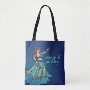 Bolso De Tela Bailarina de Belly Ruby Arte Verde azulado