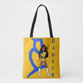 Bolso De Tela Bailarina de dos colores Tote amarillo y azul