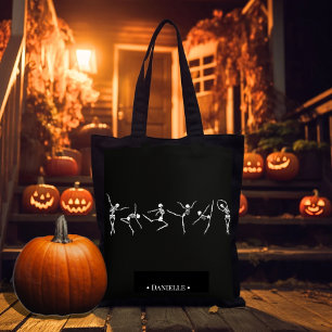 Bolso De Tela Bailarina de esqueleto bailando Halloween