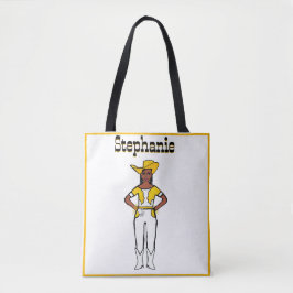 Bolso De Tela Bailarina de vaca Tote Fringe blanco amarillo A