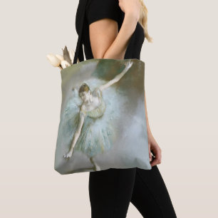 Bolso De Tela Bailarina en degas verdes, arte