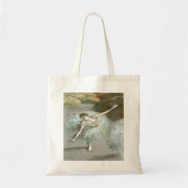 Bolso De Tela Bailarina en verde por Edgar Degas (Frente)