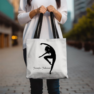 Bolso De Tela Bailarina moderna Siluette Dance negro y blanco
