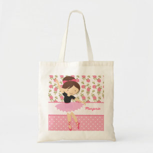 Bolso De Tela Bailarina rosada floral femenina caprichosa