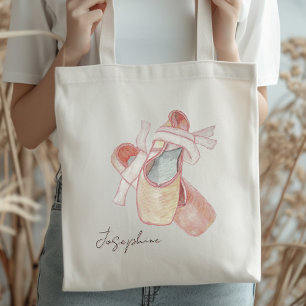 Bolso De Tela Bailarina Tote con nombre