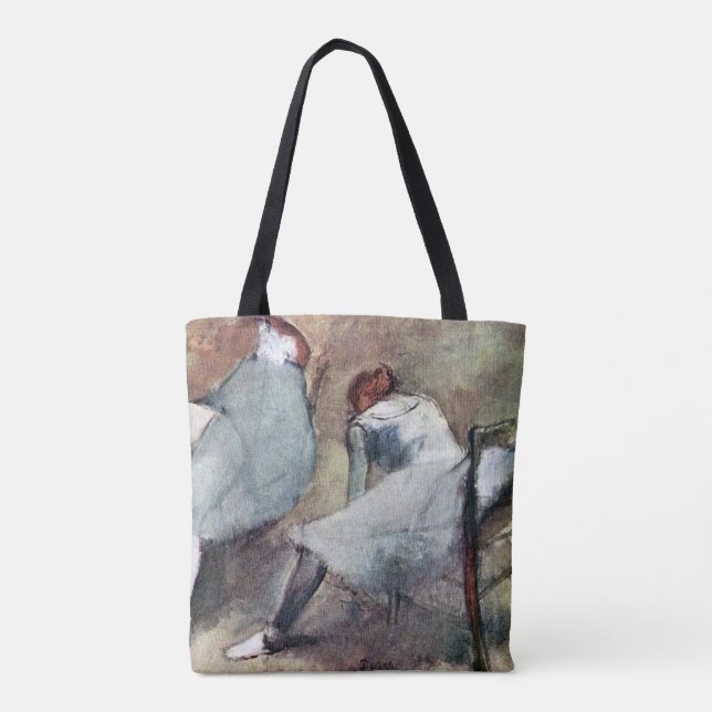 Bolso De Tela Bailarinas atando sus zapatos, Edgar Degas (Reverso)