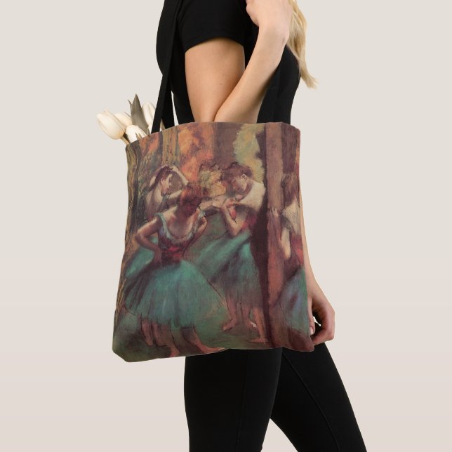 Bolso De Tela Bailarinas, Rosa y Verde de Edgar Degas (Detalle)