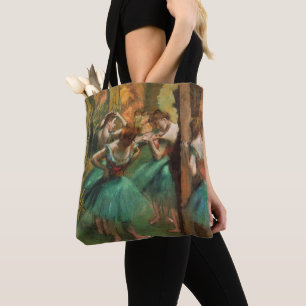 Bolso De Tela Bailarinas, rosa y verde por Degas, arte