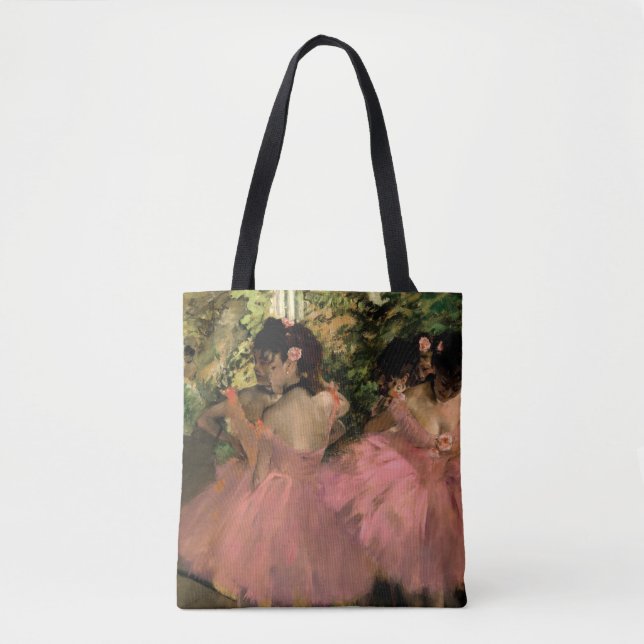 Bolso De Tela Bailarines con degas rosas (Anverso)