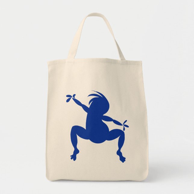 Bolso De Tela Baile azul Kokopelli (Frente)