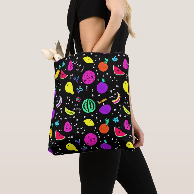 Bolso De Tela Baile de frutas de neón enérgica (Detalle)