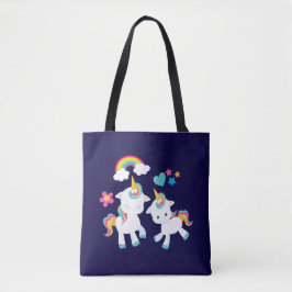 Bolso De Tela Baile lindo Unicornio arcoiris mágico y estrellas