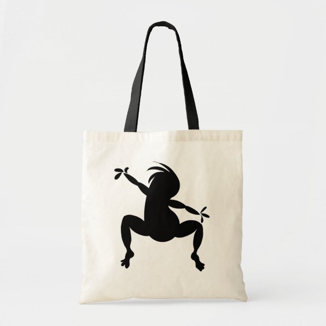 Bolso De Tela Baile negro Kokopelli (Frente)