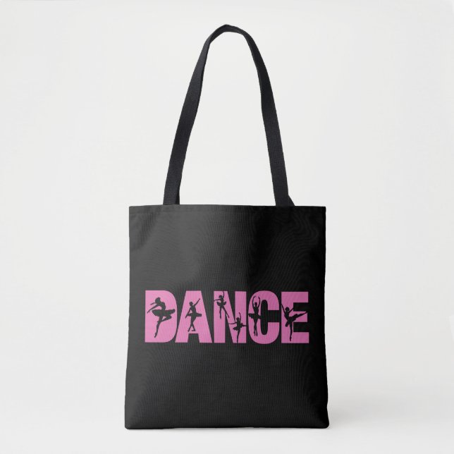 Bolso De Tela Baile rosa con Ballerina Cutouts (Anverso)