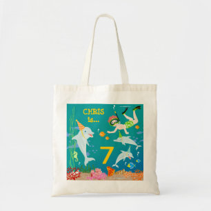 Bolso De Tela Bajo el mar delfines y fiesta de cumpleaños de niñ