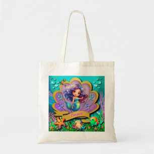 Bolso De Tela Bajo el Mar y Cumpleaños de Sirena Fiesta