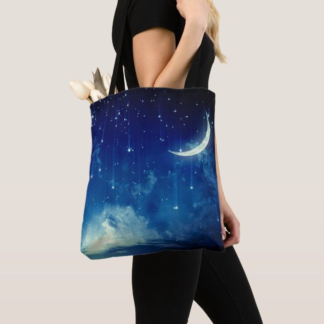Bolso De Tela "Bajo la luna azul" (Detalle)