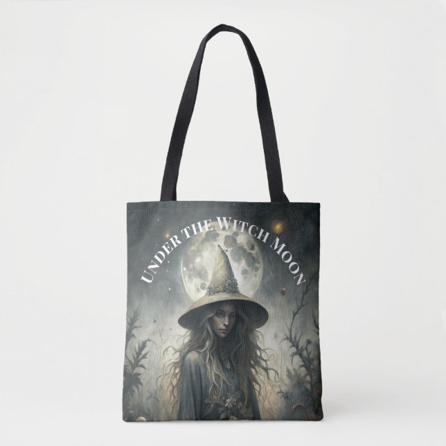 Bolso De Tela Bajo la luna de bruja - Bruja gótica (Anverso)