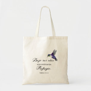 Bolso De Tela Bajo sus alas verso bíblico español psalm91
