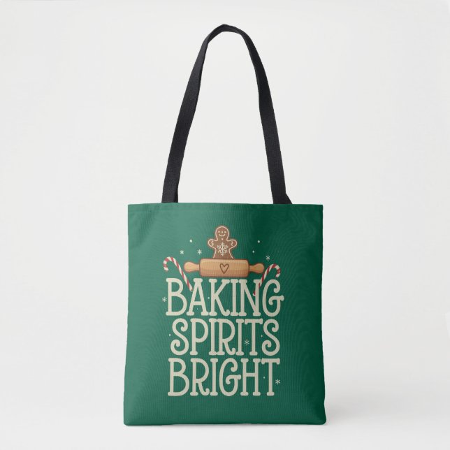 Bolso De Tela Baking Spirit Navidades brillantes Nochebuena Funn (Anverso)