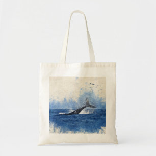 Bolso De Tela Bala salpicada de aves marinas en un distante deco