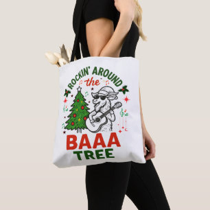 Bolso De Tela Balanceándose alrededor del árbol con una cabra fr