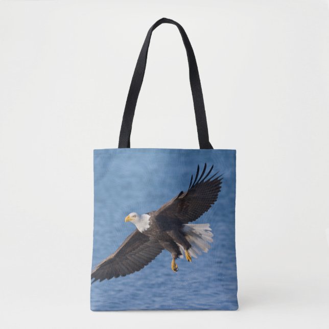 Bolso De Tela Bald eagle in flight (Anverso)