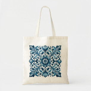 Bolso De Tela Baldosa azul portuguesa
