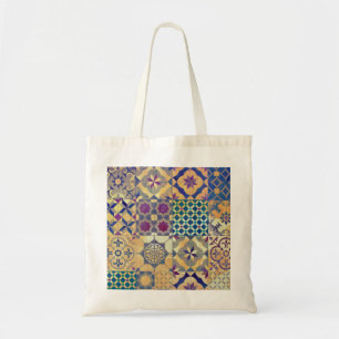 Bolso De Tela Baldosas coloridas tradicionales del Mediterráneo