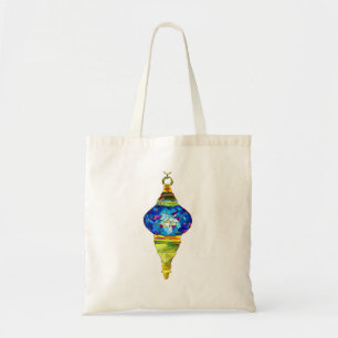 Bolso De Tela Baldosas de mosaico de las lámparas turcas azules