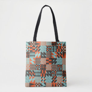 Bolso De Tela Baldosas geométricas mosaicas, patrón elegante sin