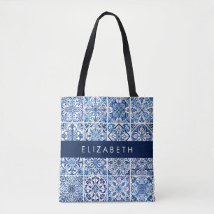 Bolso De Tela Baldosas mediterráneas, portuguesas, azulejo, tu n
