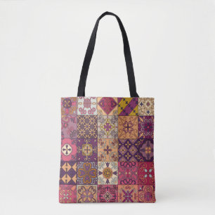 Bolso De Tela Baldosas portuguesas: patrón de estilo talavera.