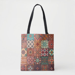 Bolso De Tela Baldosas Portuguesas: Talavera Estilo Azulejo.