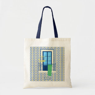 Bolso De Tela Baldosas portuguesas y balcón con ventana