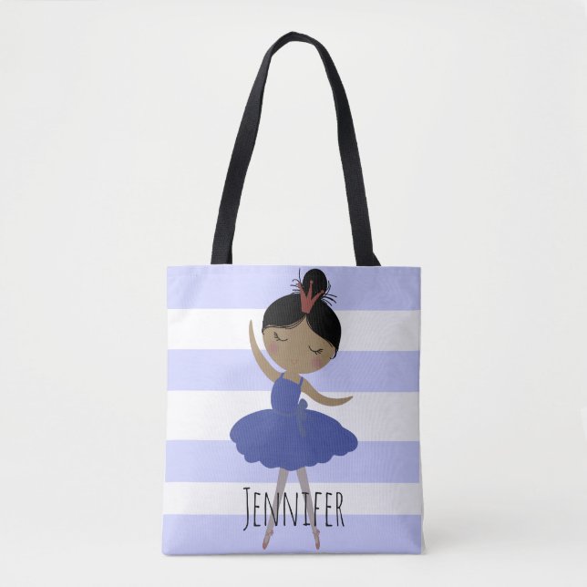 Bolso De Tela Balerina asiática con banda azul (Anverso)