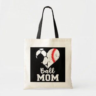 Bolso De Tela Ball Mom Heart Funny Bisbol Soccer Mom