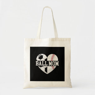 Bolso De Tela Ball Mom Shirt Heart Graciosa Béisbol
