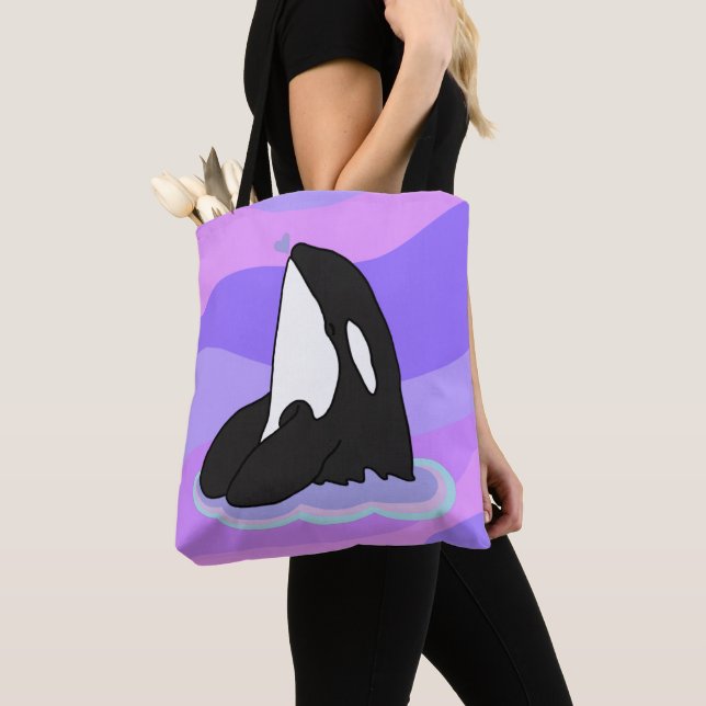 Bolso De Tela Ballena asesina de Orca (Detalle)