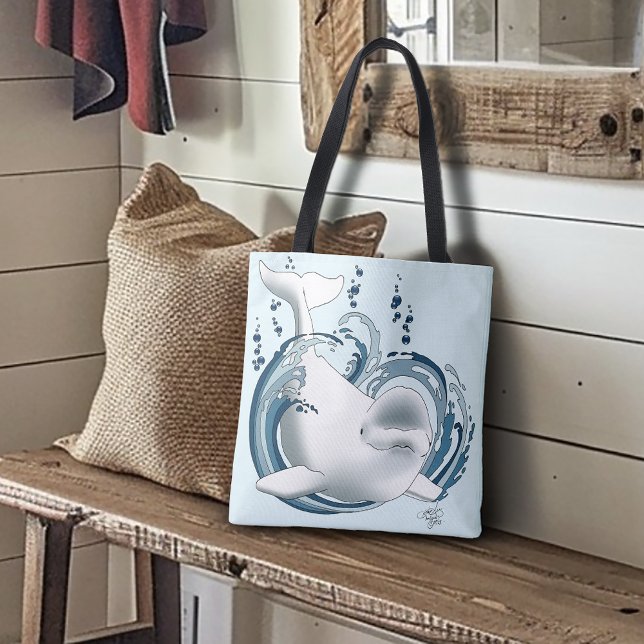 Bolso De Tela Ballena Beluga Azul (Subido por el creador)