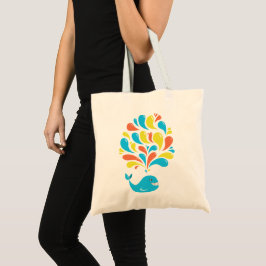Bolso De Tela Ballena feliz del dibujo animado del chapoteo