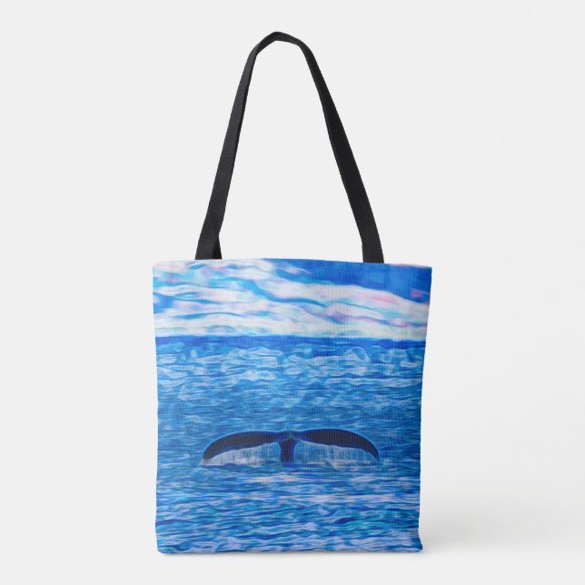 Bolso De Tela Ballena fuera de la costa de Maui, Hawaii (Reverso)