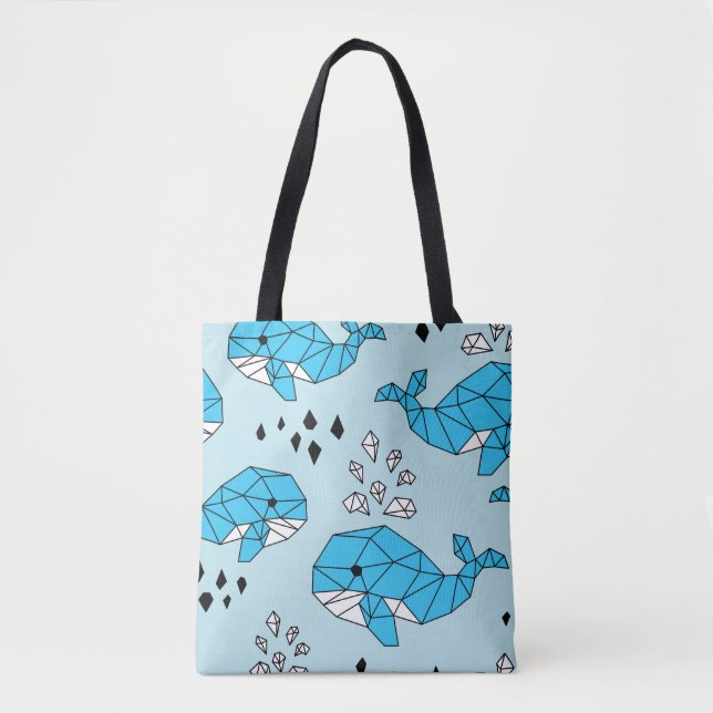 Bolso De Tela Ballena geométrica: patrón sin foco (Anverso)