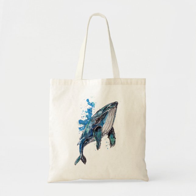 Bolso De Tela Ballena jorobada azul (Frente)