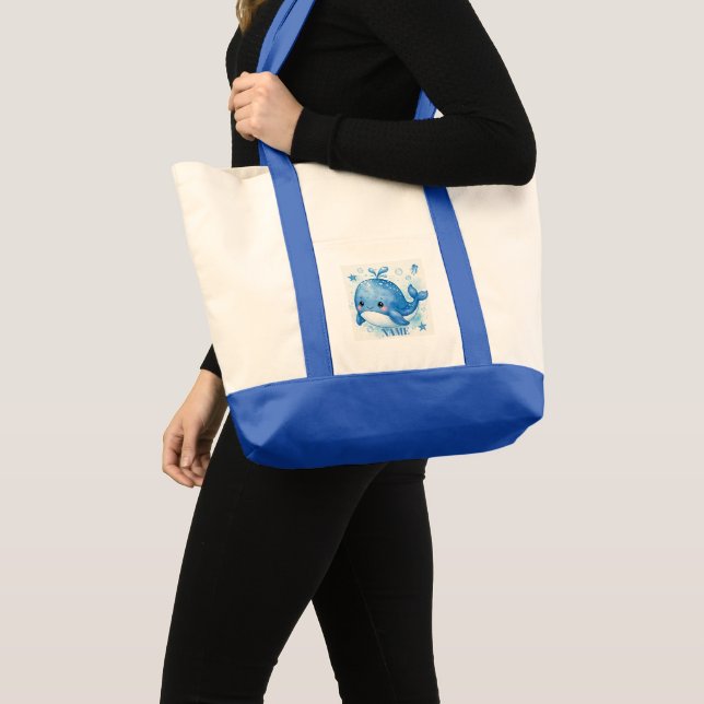 BOLSO DE TELA BALLENA KAWAII MONA (Anverso (producto))